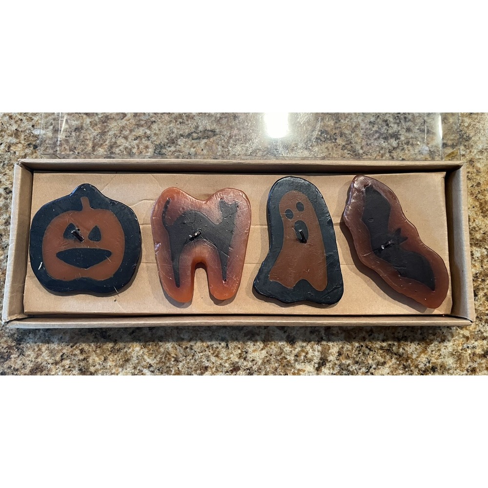 Vintage Floating Halloween Candles Tag Brand Set Of‎ 4 NOS In Original Box USA